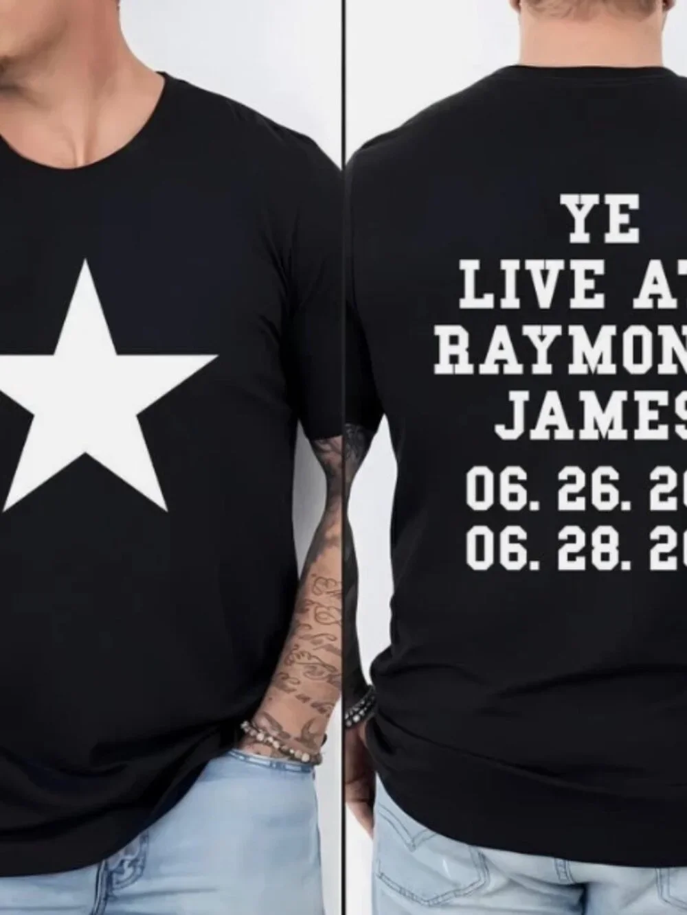 Ye Live At Raymond James 2026 Tour Graphic Black T-Shirt